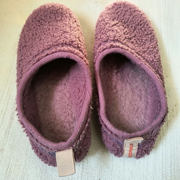 Bombas Womens Sherpa Slip On Slippers Gripper Mauve Rubber Sole Mauve Size 10 - Picture 5 of 5